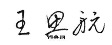 骆恒光王思航草书个性签名怎么写