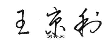 骆恒光王京利草书个性签名怎么写
