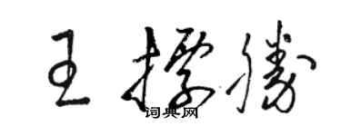 骆恒光王标胜草书个性签名怎么写