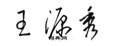 骆恒光王源秀草书个性签名怎么写
