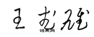 骆恒光王武雄草书个性签名怎么写