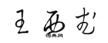 骆恒光王西武草书个性签名怎么写
