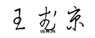 骆恒光王武京草书个性签名怎么写