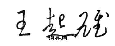 骆恒光王起雄草书个性签名怎么写
