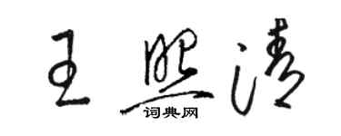骆恒光王照清草书个性签名怎么写