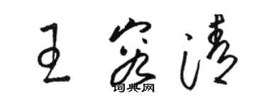 骆恒光王容清草书个性签名怎么写