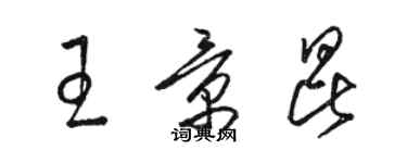 骆恒光王景昆草书个性签名怎么写