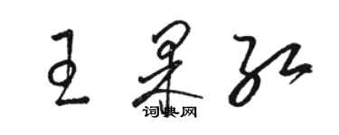 骆恒光王果红草书个性签名怎么写