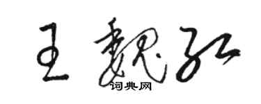 骆恒光王魏红草书个性签名怎么写