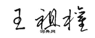 骆恒光王祖权草书个性签名怎么写
