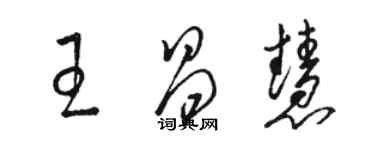骆恒光王昌慧草书个性签名怎么写