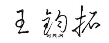 骆恒光王钧拓草书个性签名怎么写