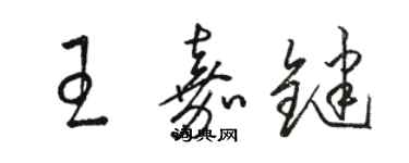 骆恒光王嘉键草书个性签名怎么写