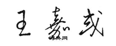 骆恒光王嘉或草书个性签名怎么写