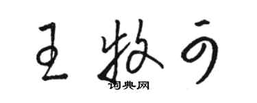 骆恒光王牧可草书个性签名怎么写