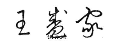 骆恒光王盛家草书个性签名怎么写