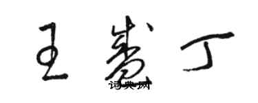 骆恒光王盛丁草书个性签名怎么写