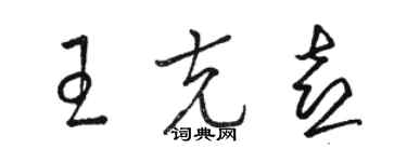 骆恒光王克喜草书个性签名怎么写