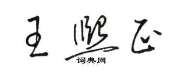 骆恒光王熙正草书个性签名怎么写