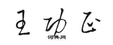 骆恒光王功正草书个性签名怎么写