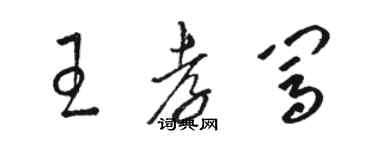 骆恒光王孝闯草书个性签名怎么写