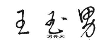 骆恒光王玉男草书个性签名怎么写