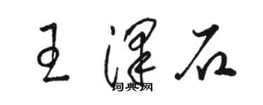 骆恒光王泽石草书个性签名怎么写