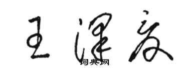 骆恒光王泽夏草书个性签名怎么写