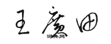 骆恒光王广田草书个性签名怎么写