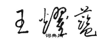 骆恒光王耀蓝草书个性签名怎么写
