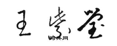 骆恒光王紫莹草书个性签名怎么写