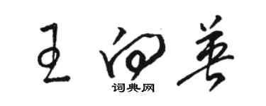 骆恒光王向英草书个性签名怎么写