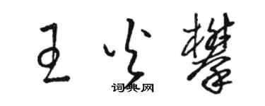 骆恒光王火攀草书个性签名怎么写