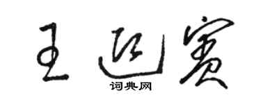 骆恒光王迎宾草书个性签名怎么写