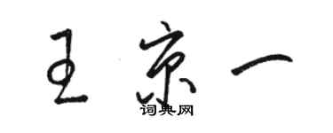 骆恒光王京一草书个性签名怎么写