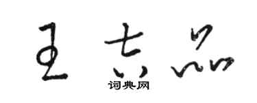 骆恒光王吉品草书个性签名怎么写