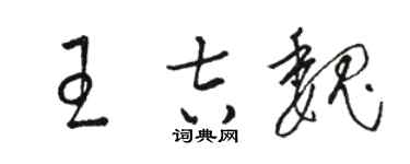 骆恒光王吉魏草书个性签名怎么写