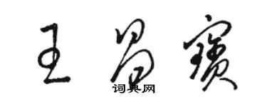 骆恒光王昌宝草书个性签名怎么写