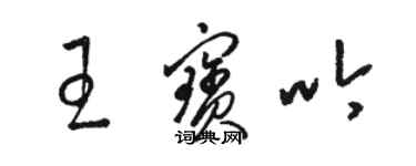 骆恒光王宝吟草书个性签名怎么写