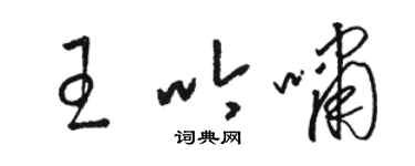 骆恒光王吟啸草书个性签名怎么写