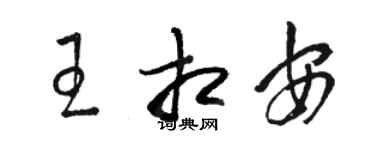 骆恒光王相安草书个性签名怎么写