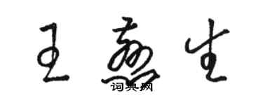 骆恒光王慈生草书个性签名怎么写