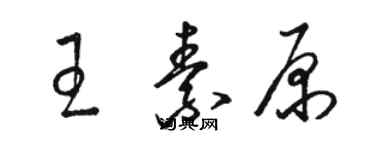骆恒光王素原草书个性签名怎么写