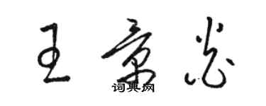 骆恒光王景炎草书个性签名怎么写