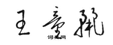 骆恒光王童丽草书个性签名怎么写
