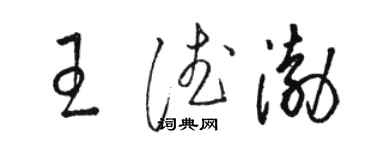 骆恒光王德渤草书个性签名怎么写