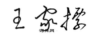 骆恒光王家标草书个性签名怎么写