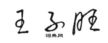 骆恒光王子旺草书个性签名怎么写