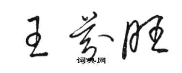骆恒光王芬旺草书个性签名怎么写