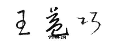 骆恒光王益巧草书个性签名怎么写